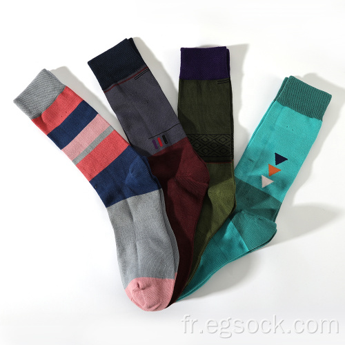 Chaussettes habillées en coton pour hommes et femmes-D